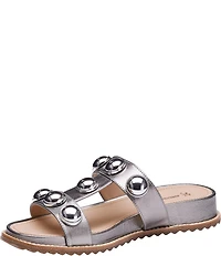 Johnston & Murphy Women's Chandler Leather Ornamented Slide Sandals