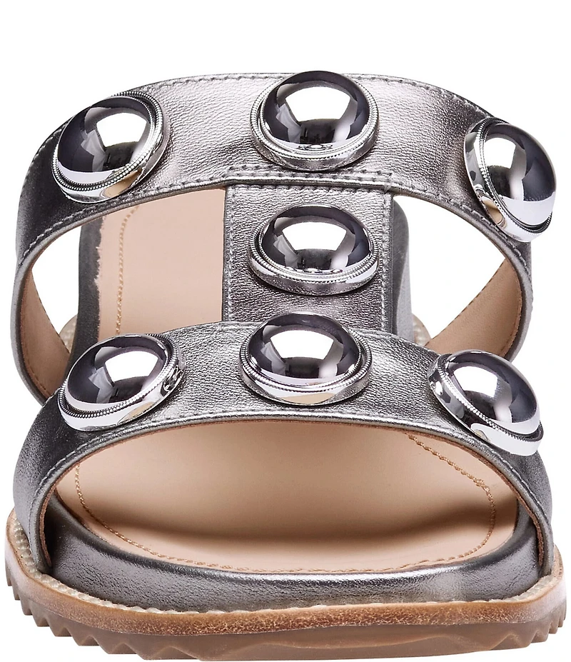 Johnston & Murphy Women's Chandler Leather Ornamented Slide Sandals