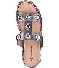Johnston & Murphy Women's Chandler Leather Ornamented Slide Sandals
