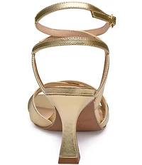 Johnston & Murphy Women's Christine Sheepskin Leather Cross-Band Dress Sandals