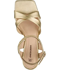 Johnston & Murphy Women's Christine Sheepskin Leather Cross-Band Dress Sandals