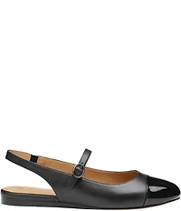 Johnston & Murphy Women's Claire Leather and Patent Cap Toe Slingback Mary Janes