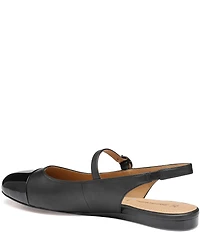 Johnston & Murphy Women's Claire Leather and Patent Cap Toe Slingback Mary Janes