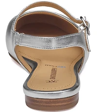 Johnston & Murphy Women's Claire Leather Mary Jane Cap Toe Slingback Flats