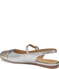 Johnston & Murphy Women's Claire Leather Mary Jane Cap Toe Slingback Flats