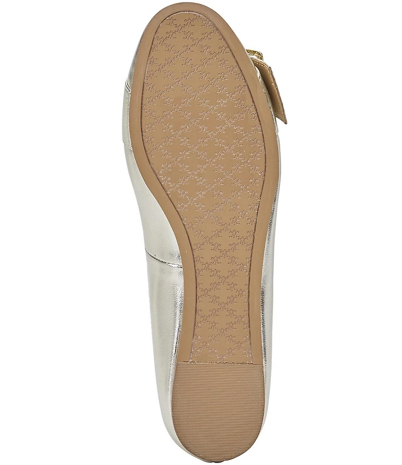 Johnston & Murphy Women's Claire Metallic Leather Belt Hardware Ballet Flats