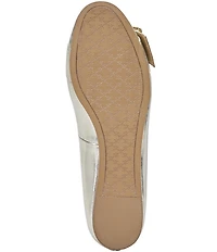 Johnston & Murphy Women's Claire Metallic Leather Belt Hardware Ballet Flats
