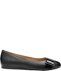 Johnston & Murphy Women's Claire Patent and Leather Belt Hardware Ballet Flats