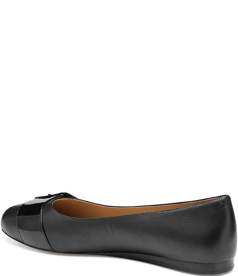 Johnston & Murphy Women's Claire Patent and Leather Belt Hardware Ballet Flats