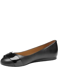 Johnston & Murphy Women's Claire Patent and Leather Belt Hardware Ballet Flats