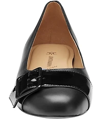 Johnston & Murphy Women's Claire Patent and Leather Belt Hardware Ballet Flats