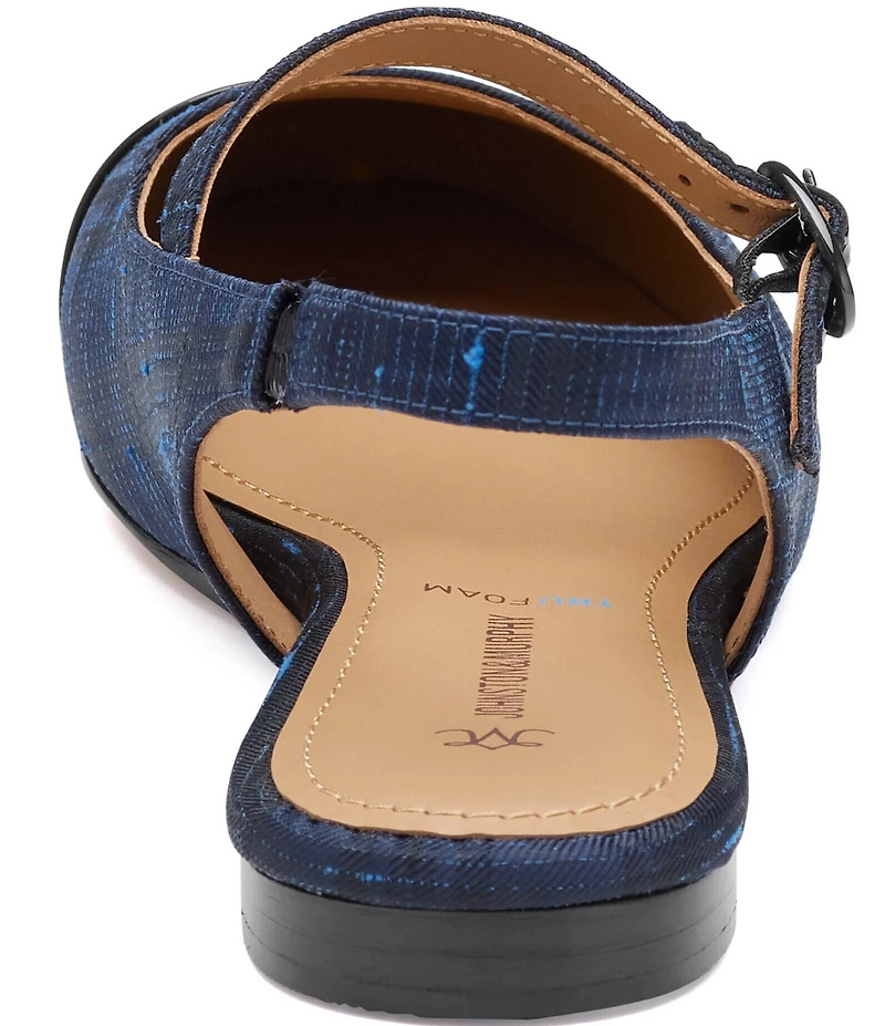 Johnston & Murphy Women's Claire Plaid Patent Cap Toe Slingback Mary Jane Flats