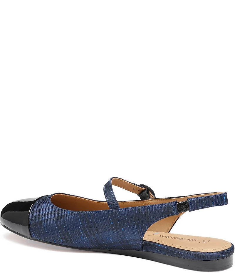 Johnston & Murphy Women's Claire Plaid Patent Cap Toe Slingback Mary Jane Flats
