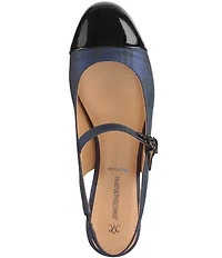 Johnston & Murphy Women's Claire Plaid Patent Cap Toe Slingback Mary Jane Flats
