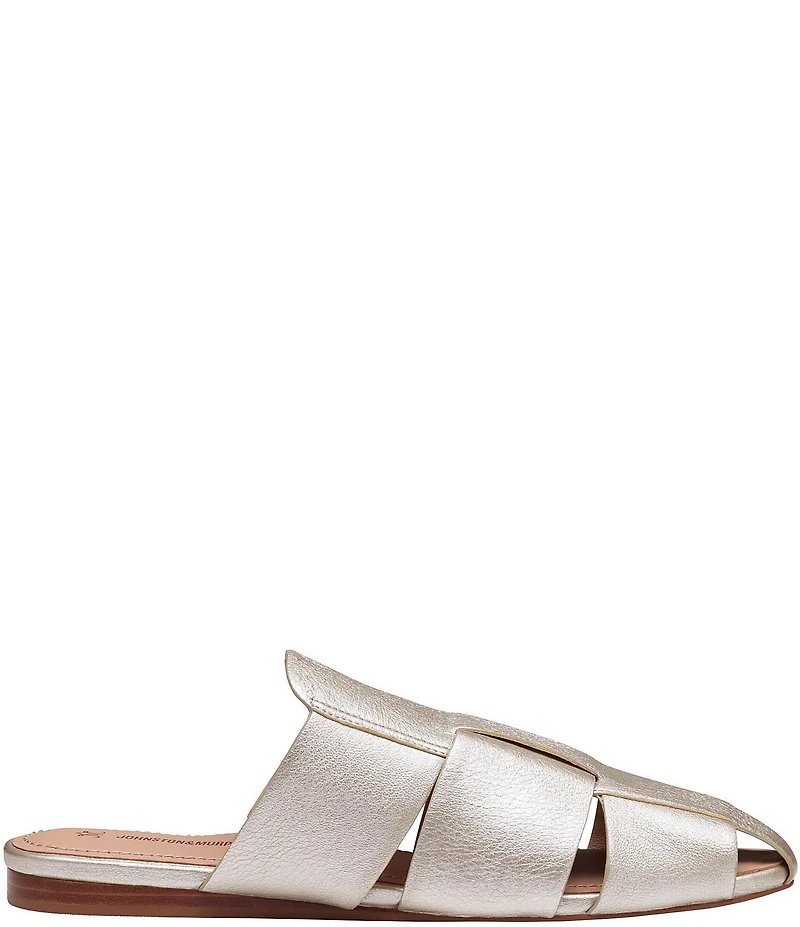 Johnston & Murphy Women's Claire Sheepskin Leather Fisherman Mules