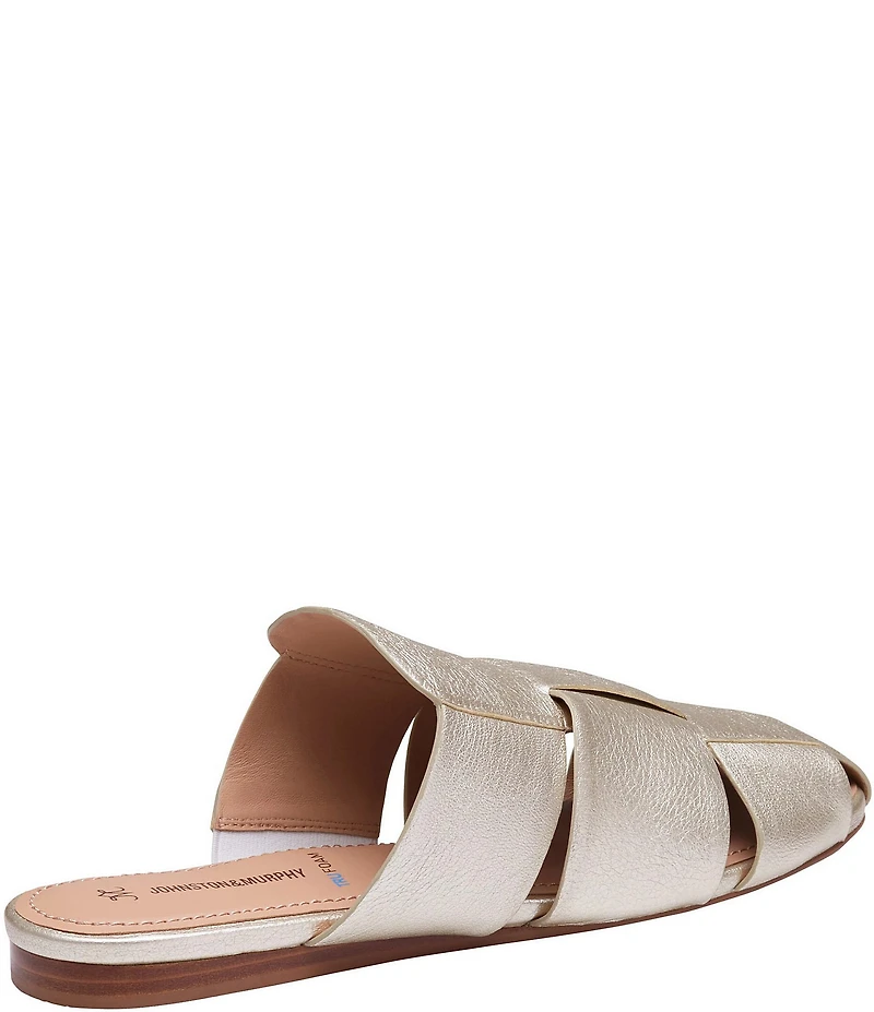 Johnston & Murphy Women's Claire Sheepskin Leather Fisherman Mules