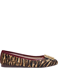 Johnston & Murphy Women's Claire Zebra Haircalf Mismatched Ornament Ballet Flats