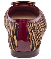 Johnston & Murphy Women's Claire Zebra Haircalf Mismatched Ornament Ballet Flats