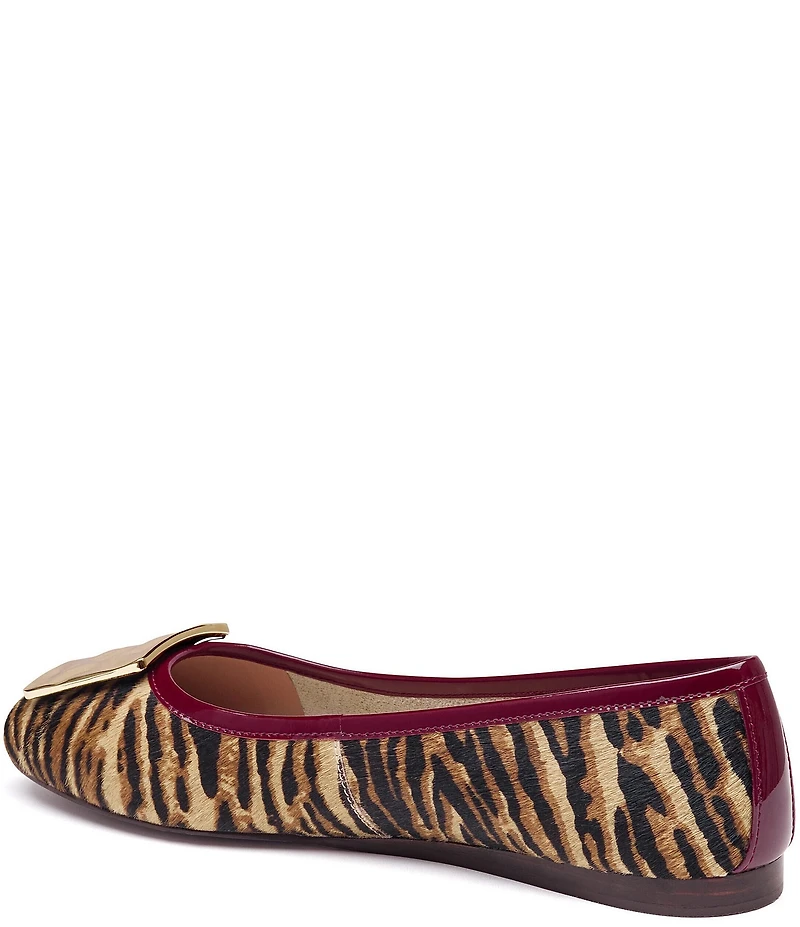 Johnston & Murphy Women's Claire Zebra Haircalf Mismatched Ornament Ballet Flats