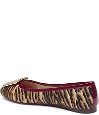 Johnston & Murphy Women's Claire Zebra Haircalf Mismatched Ornament Ballet Flats