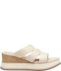 Johnston & Murphy Women's Colleen Leather Triple-Band Platform Wedge Sandals