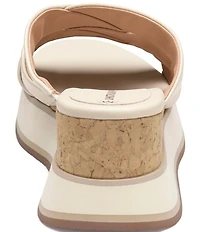 Johnston & Murphy Women's Colleen Leather Triple-Band Platform Wedge Sandals