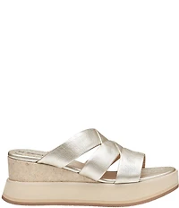Johnston & Murphy Women's Colleen Metallic Triple-Band Slide Sandals