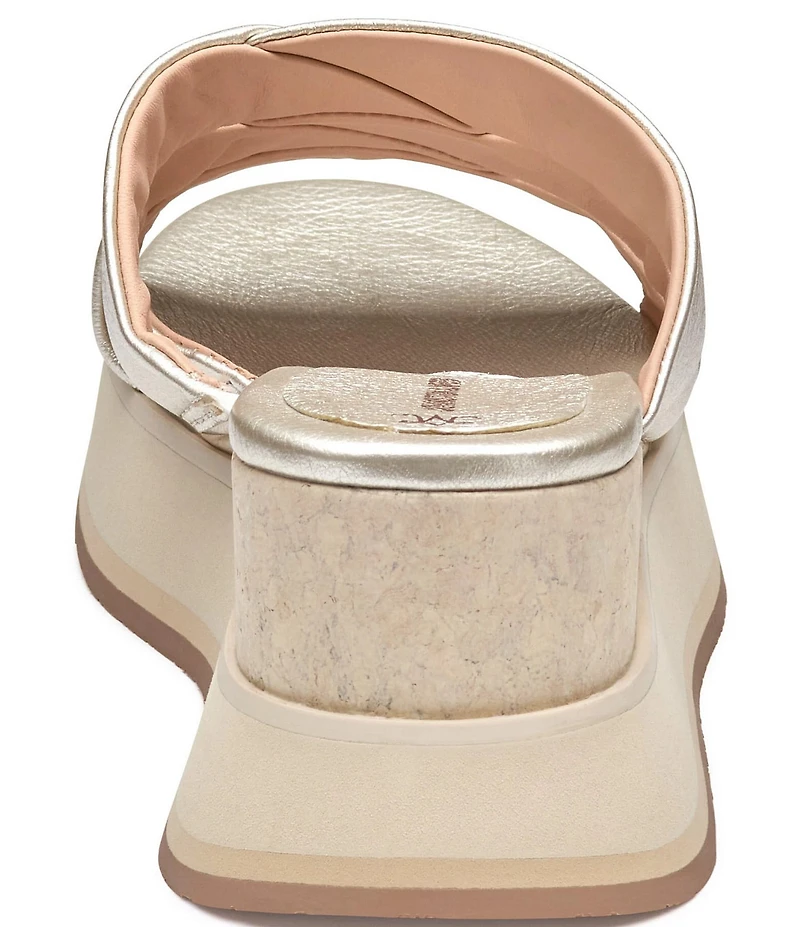 Johnston & Murphy Women's Colleen Metallic Triple-Band Slide Sandals