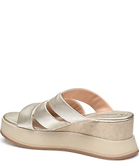 Johnston & Murphy Women's Colleen Metallic Triple-Band Slide Sandals