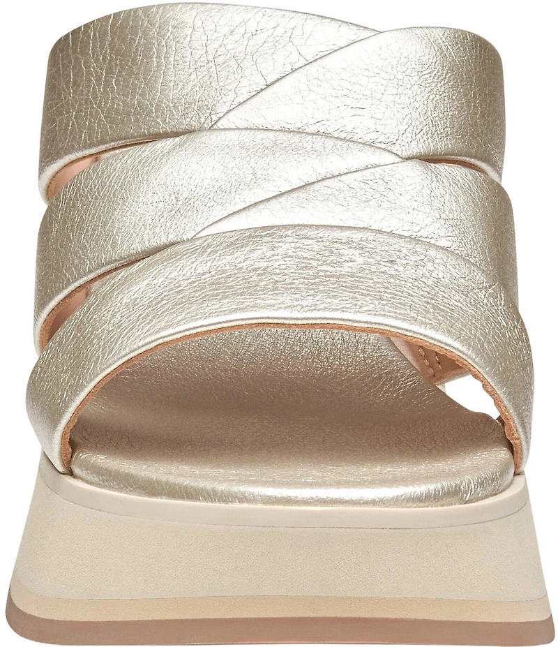 Johnston & Murphy Women's Colleen Metallic Triple-Band Slide Sandals