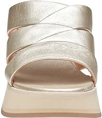 Johnston & Murphy Women's Colleen Metallic Triple-Band Slide Sandals