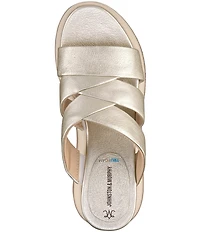Johnston & Murphy Women's Colleen Metallic Triple-Band Slide Sandals