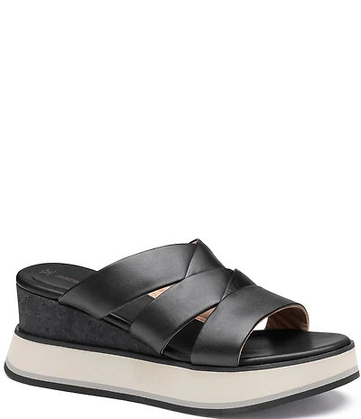 Johnston & Murphy Women's Colleen Metallic Triple-Band Slide Sandals