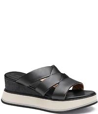 Johnston & Murphy Women's Colleen Metallic Triple-Band Slide Sandals