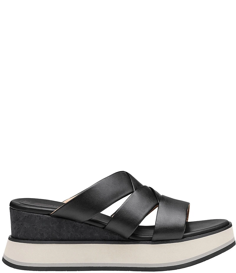 Johnston & Murphy Women's Colleen Metallic Triple-Band Slide Sandals