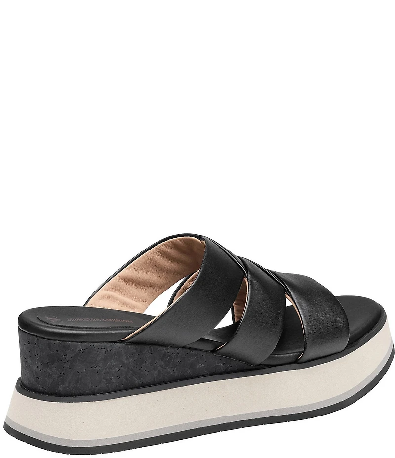 Johnston & Murphy Women's Colleen Metallic Triple-Band Slide Sandals