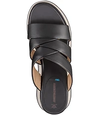 Johnston & Murphy Women's Colleen Metallic Triple-Band Slide Sandals