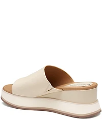 Johnston & Murphy Colleen Leather Platform Wedge Slide Sandals