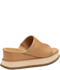 Johnston & Murphy Colleen Leather Platform Wedge Slide Sandals