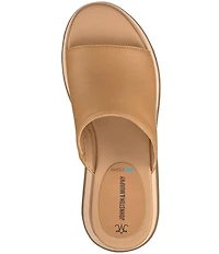 Johnston & Murphy Colleen Leather Platform Wedge Slide Sandals
