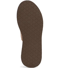 Johnston & Murphy Colleen Leather Platform Wedge Slide Sandals