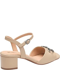 Johnston & Murphy Women's Edith Leather Bit Buckle Ankle Strap Sandals