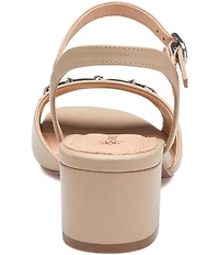 Johnston & Murphy Women's Edith Leather Bit Buckle Ankle Strap Sandals