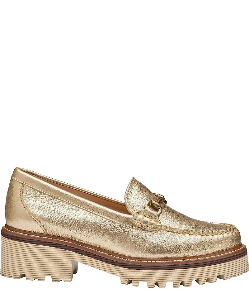Johnston & Murphy Women's Emma Leather Bit Buckle Loafers