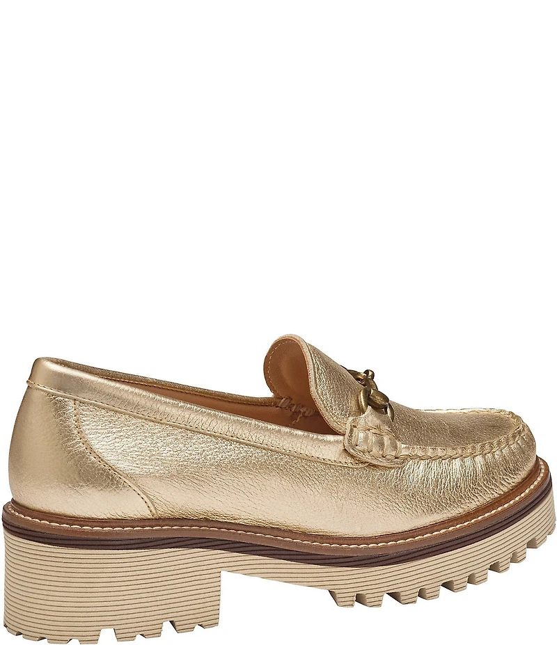 Johnston & Murphy Women's Emma Leather Bit Buckle Loafers