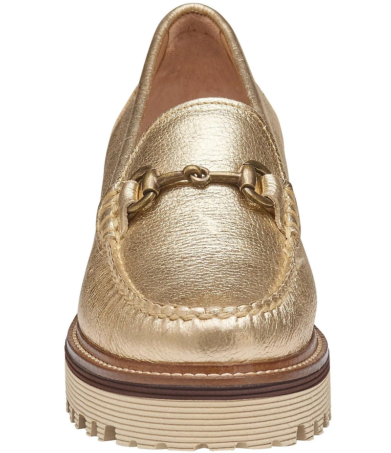 Johnston & Murphy Women's Emma Leather Bit Buckle Loafers