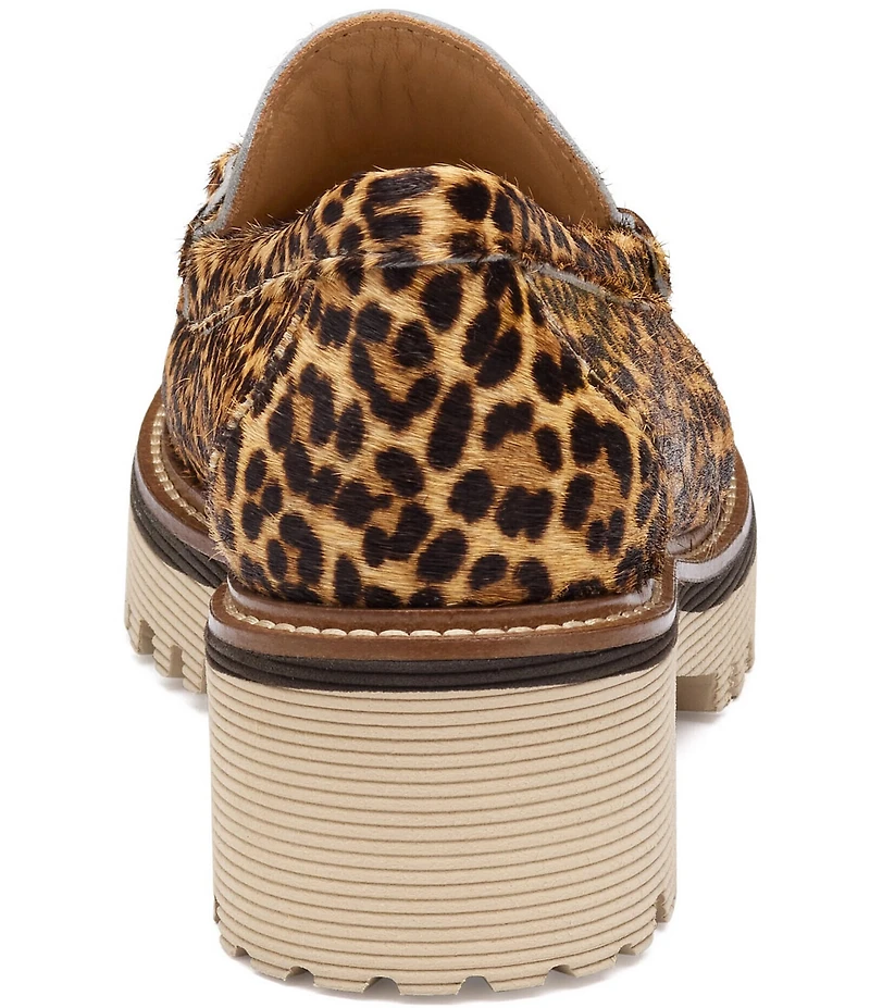 Johnston & Murphy Women's Emmalynn Leopard Haircalf Bit Buckle Loafers