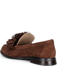 Johnston & Murphy Women's Gillian Pom Pom Suede Loafers