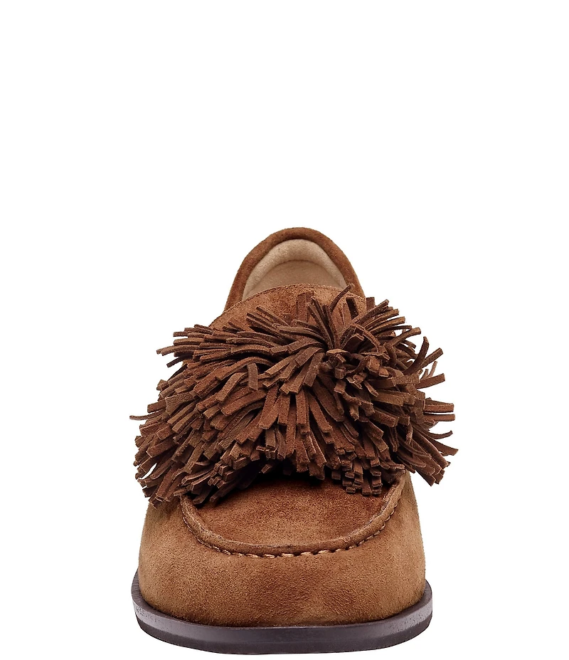 Johnston & Murphy Women's Gillian Pom Pom Suede Loafers