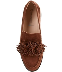 Johnston & Murphy Women's Gillian Pom Pom Suede Loafers